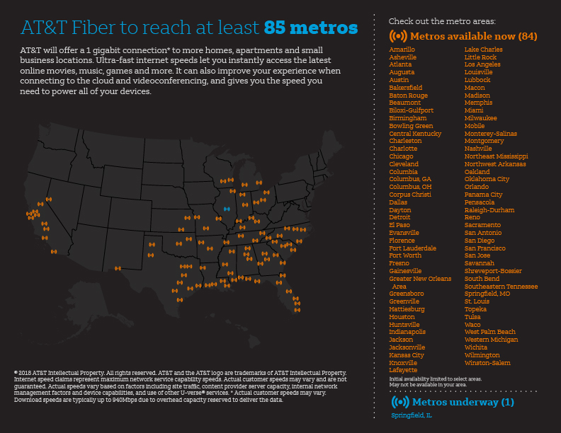 UltraFast Powered by AT&T Fiber Available in 12 New Metros